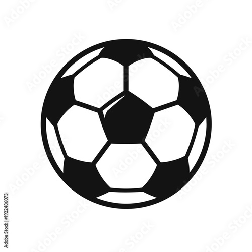 Classic Black and White Soccer Ball Icon Vector Graphic for Sports Websites, App Interfaces, Marketing Materials, and Digital Design Projects. Perfect for Football Game Themes, Sportswear Branding, an