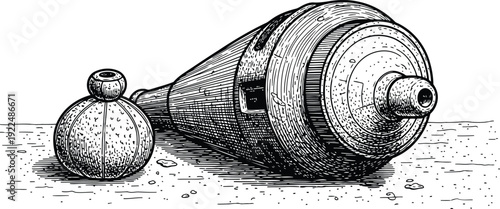Plumb Bob Tool Hanging on Vertical Surface Detailed Drawing