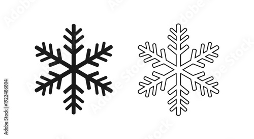 Minimalist snowflake designs for winter holiday season graphic vector art Vector