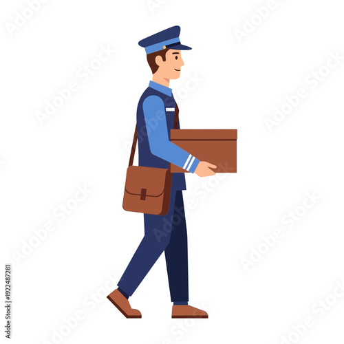 Postman delivering a package
