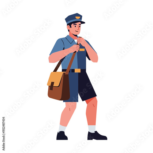 Postman with messenger bag