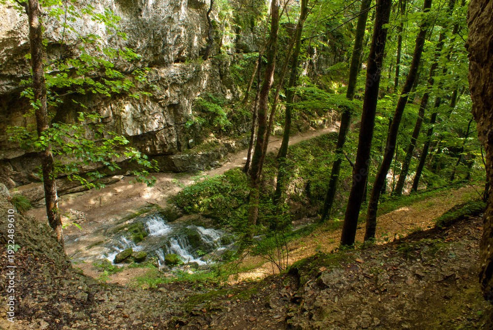 Obraz premium View from Cave Falkenstein, upper cave, Germany 