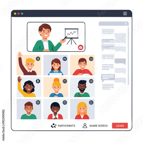 Online Meeting with Diverse Colleagues