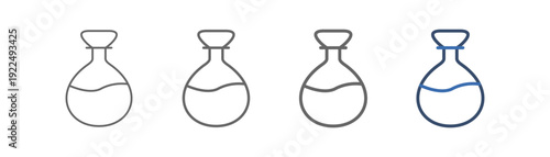 
outline icon set flask with lab glass design