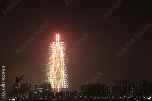 fireworks in the city Seoul