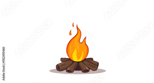 campfire, fire, flame, bonfire, camping, cartoon, illustration, outdoor, nature, camp, wood, logs, burning, heat, warm, night, adventure, forest, wilderness, travel, holiday, vacation, picnic, surviva