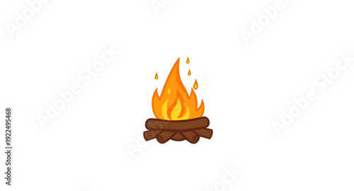 campfire, fire, flame, bonfire, camping, cartoon, illustration, outdoor, nature, camp, wood, logs, burning, heat, warm, night, adventure, forest, wilderness, travel, holiday, vacation, picnic, surviva