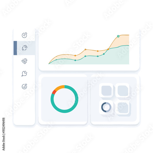 Modern Data Analytics Dashboard with Charts and Graphs for Business Insights