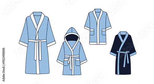 Bathrobe Line art abstract bold color illustration