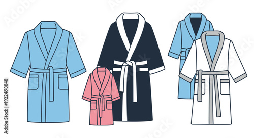 Bathrobe Line art clean dynamic style vector
