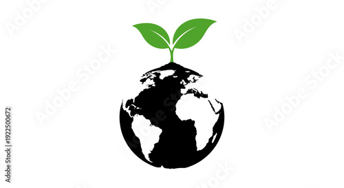 Global Sustainability and Eco-Friendly Earth Concept with Green Leaves.