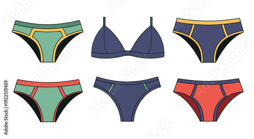 Bikini Brief Line creative abstract style vector