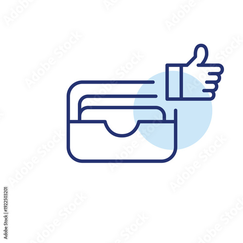 Cards in wallet and like symbol. Payment approval, safe wallet trust, card security rating. Pixel perfect, editable stroke vector icon