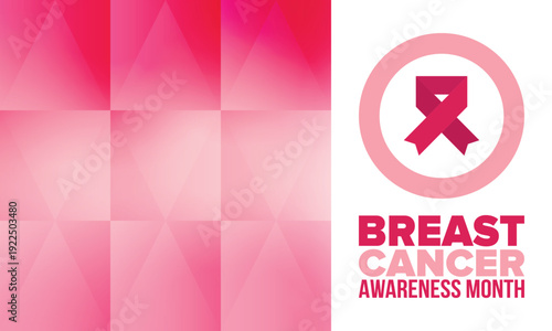Breast Cancer Awareness Month. Pink october. Pink ribbon. Woman healthcare. Celebrate annual. Medic concept. Girl solidarity. Cancer prevention. Female disease. Poster, banner and background. Vector
