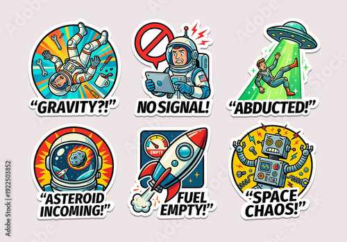 Space Misadventures Sticker Pack Layout