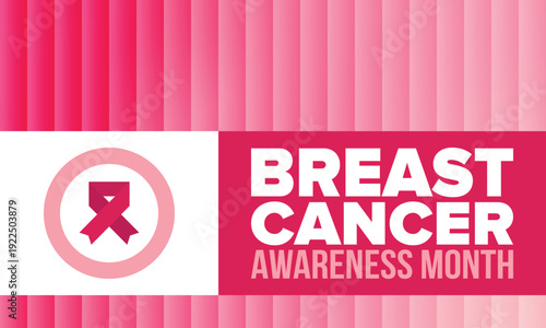 Breast Cancer Awareness Month. Pink october. Pink ribbon. Woman healthcare. Celebrate annual. Medic concept. Girl solidarity. Cancer prevention. Female disease. Poster, banner and background. Vector