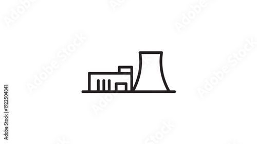 Vector Illustration Of Nuclear Power Plant For Energy And Industrial Concepts