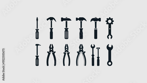 Tools for Construction: A collection of meticulously arranged tools, each designed for specific construction tasks, presents a classic representation of craftsmanship and the construction process. 