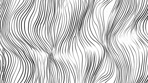 Elegant Black and White Abstract Lines Flowing in Artistic Wave Patterns