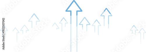 Upward arrows growth concept business progress increase direction success trend rising blue vector illustration background
