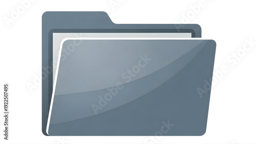 File Folder Icon SVG Vector – Modern Document Storage and Data Organization Symbol Isolated on Transparent Background for Office, Business, and App Design