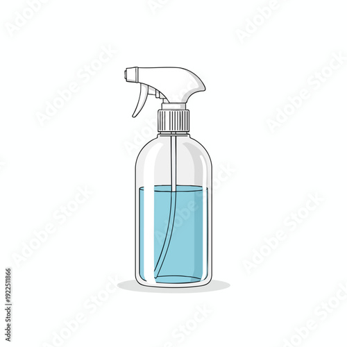 Cleaning Spray Bottle for Home or Industrial Use with Blue Liquid