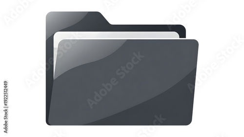 File Folder Icon SVG Vector – Modern Document Storage and File Management Symbol Isolated on Transparent Background for Office, Business, and App Design