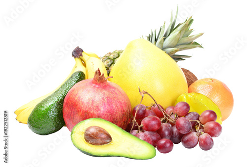 Fruits on white background isolated