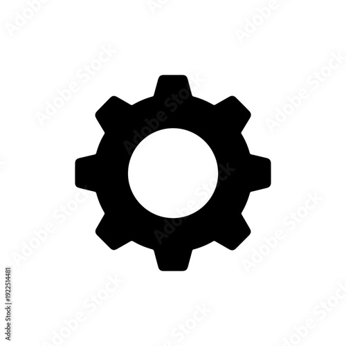Gear icon, cogwheel symbol, mechanical gear, black silhouette