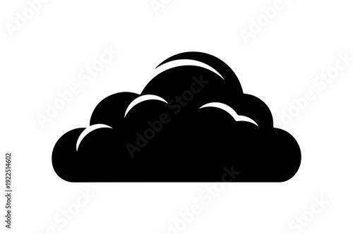 Black cloud icon, silhouette, vector graphic, weather symbol