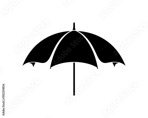 Modern black umbrella with sleek design and white accents