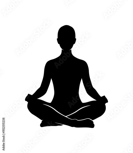 Serene person meditating in lotus position with calm energy