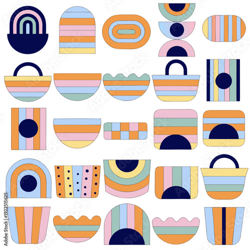 Colorful Abstract Shapes in a Modern Geometric Pattern