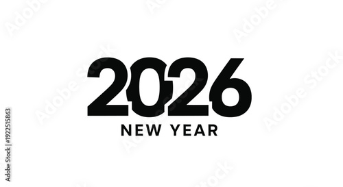 Bold new year 2026 typography with text a striking silhouette