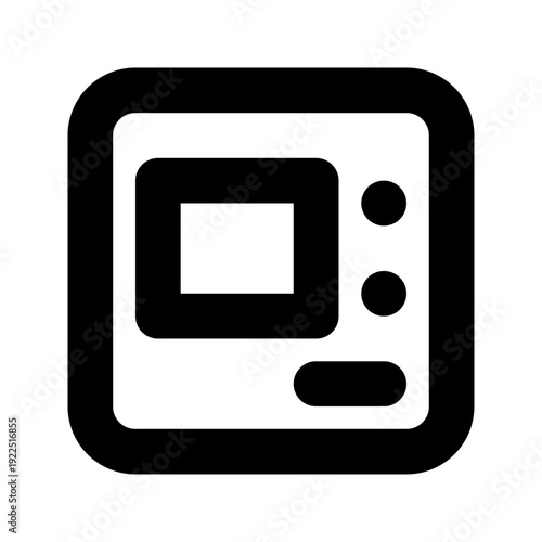 ATM Machine Linear Vector Icon for Automated Teller Machine and Banking Service. Finance Terminal Symbol. 24x24 px pixel perfect, editable stroke.