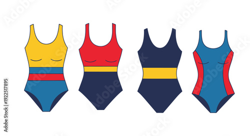 Bodysuit Line art colorful modern vector