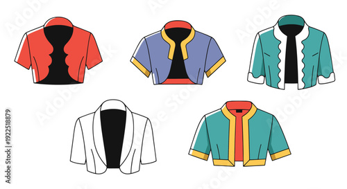 Bolero Jacket Line creative modern art vector