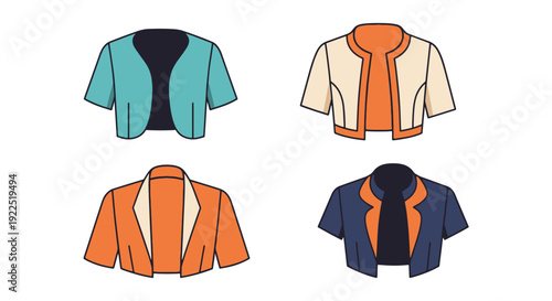 Bolero Jacket Line dynamic modern color vector