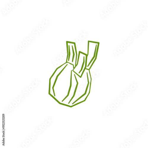 Fresh fennel illustration. Simple line style posters with root vegetable for farmers market advertising. Vector symbol of harvested salad vegetables in minimal handdrawn outline style.