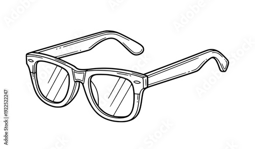 Sunglasses Line Art Vector Icon Classic Eyewear Outline Illustration