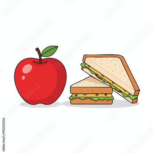 Fresh Apple and Delicious Sandwiches for Healthy Snack Time