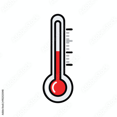 Digital Thermometer Icon for Temperature Measurement and Climate Monitoring