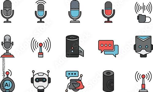 AI voice assistant icons