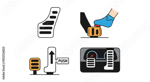Brake Pedal Line creative smooth modern illustration