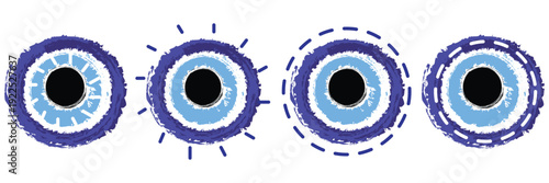 Nazar Amulet vector symbol flat design. Isolated Evil Eye Talisman believed to protect against the evil eye label sign eps 10