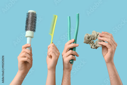 Female hands with different...