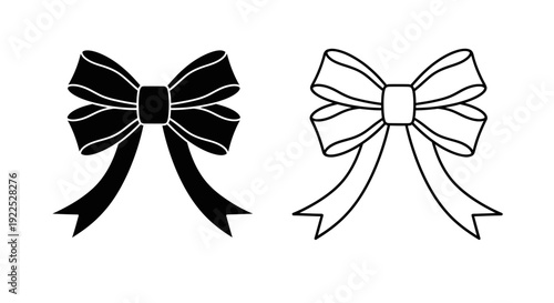 Elegant black and white bow tie designs for various uses and applications Vector