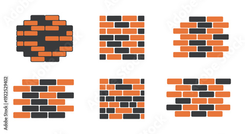 Brick Wall Line art creative smooth color vector