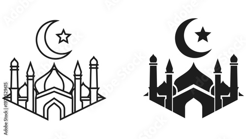 vector illustration of a mosque in istanbul