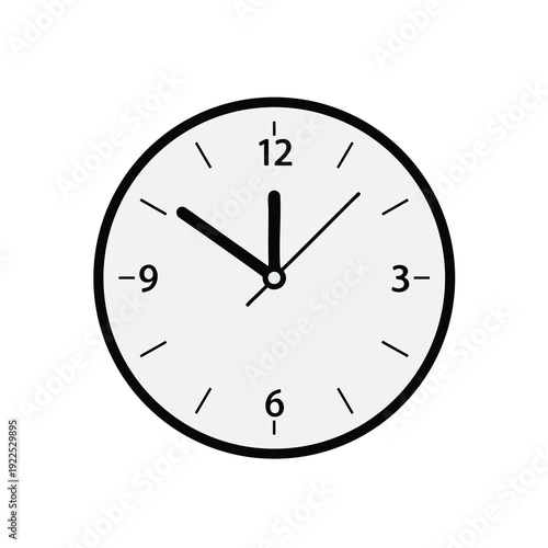 Minimalist Wall Clock Showing Time with Clear Design for Home or Office Decor